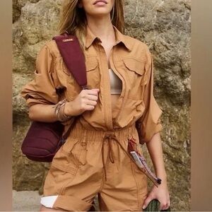 Free People  Fp shorts  brown romper